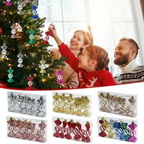 Christmas Glitter Hanging Candy Ornaments, 6Pcs Xmas Candy Cane Peppermint Tree Decorations, Shatterproof Xmas Candies with Ropes for Christmas Tree Home Party Holiday Supplies