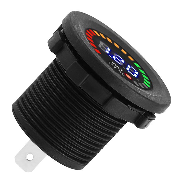 Ejoyous Voltímetro Con Pantalla LED, 12 V Corriente Continua Para Motocicleta, Coche, Voltímetro Con Pantalla LED Digital, Medidor De Voltaje De Batería, Medidor De Voltaje De