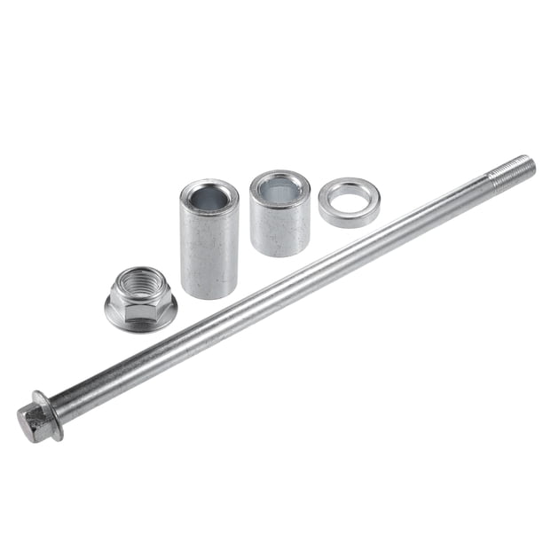 1 Conjunto de Eje Delantero y Trasero con Bujes y Tornillo M12 260mm Eje de Moto de Tierra Scooter ATV Color Plateado