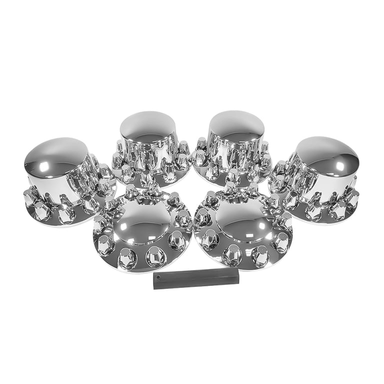 60pcs Chrome Lug Nut Covers 33mm Thread-On Peterbilt Kenworth