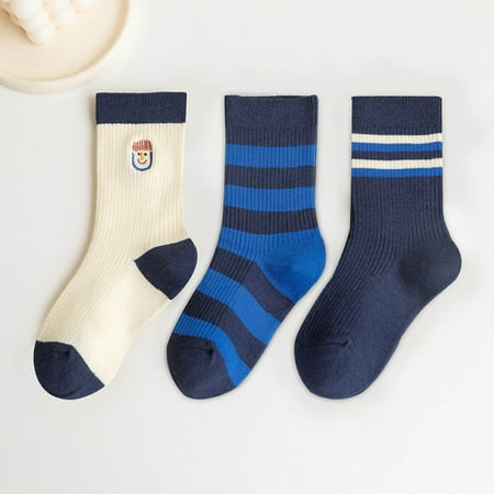 

TWIFER Girls And Boys Socks Autumn And Winter Fashionable Cute Cartoon Printed Boy Blue Comfortable Warm