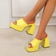 thumbnail image 5 of Sandalias de tacón grueso con plataforma impermeable para mujer, sexy, súper alta, con punta abierta Wmkox8yii ytu734, 5 of 8