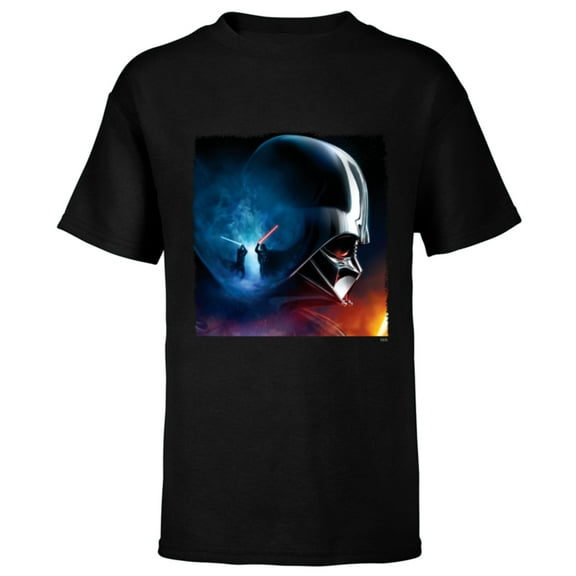 Star Wars Obi-Wan Kenobi vs Darth Vader - Short Sleeve T-Shirt for Kids - Customized-Black