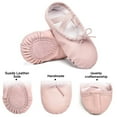 thumbnail image 5 of Stelle Girls Premium Soft Leather Ballet Shoes Split-Sole Ballet Slippers,Pull-on Flat Dance Shoes for Toddler/Little Kid/Big Kid Ballerina Gymnastics Practice,Pink, 5 of 6