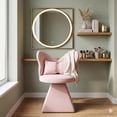 thumbnail image 3 of Leumius Vanity Chair,Swivel Accent Chair,Velvet Makeup Stool Dining Chairs with 360° Rotation for Bedroom/Dressing Table,Pink, 3 of 8