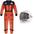thumbnail image 3 of Disfraz de astronauta con casco para niños de Spooktacular Creations, color naranja, 3 of 7