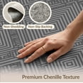 thumbnail image 6 of ODIKA 9'x12' Grey Intricate Labyrinth Geometric Diamond Washable Area Rug Contemporary Symmetrical Concentric Square Motif for Great Room, Indoor Concept, Large Living Low Pile, Flatwoven, 6 of 7