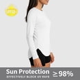 thumbnail image 5 of Avrnliq Womens White UPF 50+ Long Sleeve Sun Shirt UV Protection Rash Guard Quick Dry Thumb Hole Outdoor Swim Hiking Running Active Top,Size L, 5 of 6