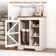 thumbnail image 3 of Vabches 3-In-1 65" Hall Tree with Coat Rack, Storage Cabinet and Storage shelves for Hallway, Living Room Barn Doors, Rustic White, 3 of 7