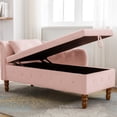 thumbnail image 2 of Modern Pink Chair For Living Room - Construction Materials Chaise Soft Fabric & Style, 2 of 5