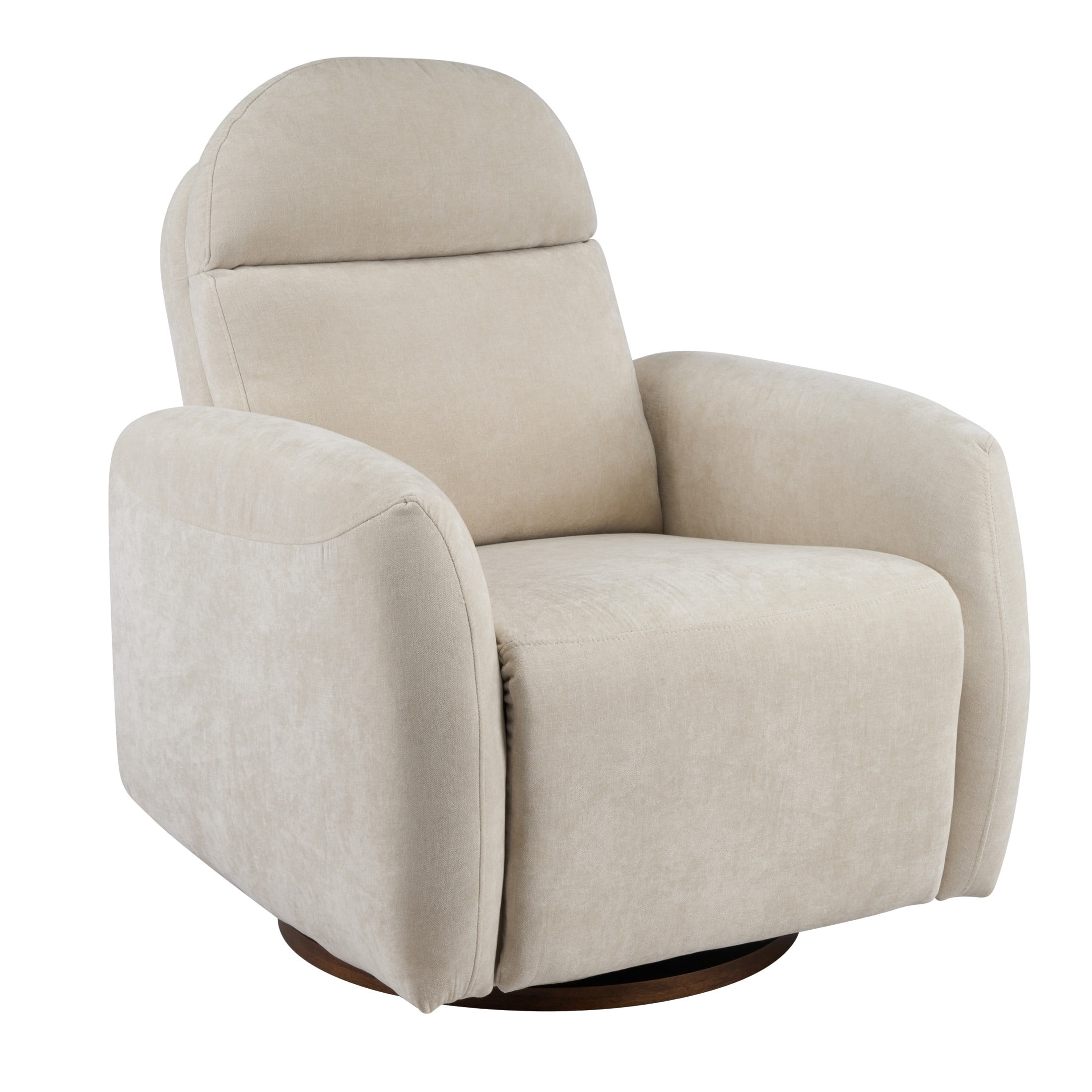 Christopher Knight Home 360° Swivel Glider Chair, Manual Upholstered Recliner with Wood Base, Beige