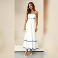 thumbnail image 2 of IDOPIP Summer Casual Dress for Women Elegant Spaghetti Straps Smocked Sundress, 2 of 4