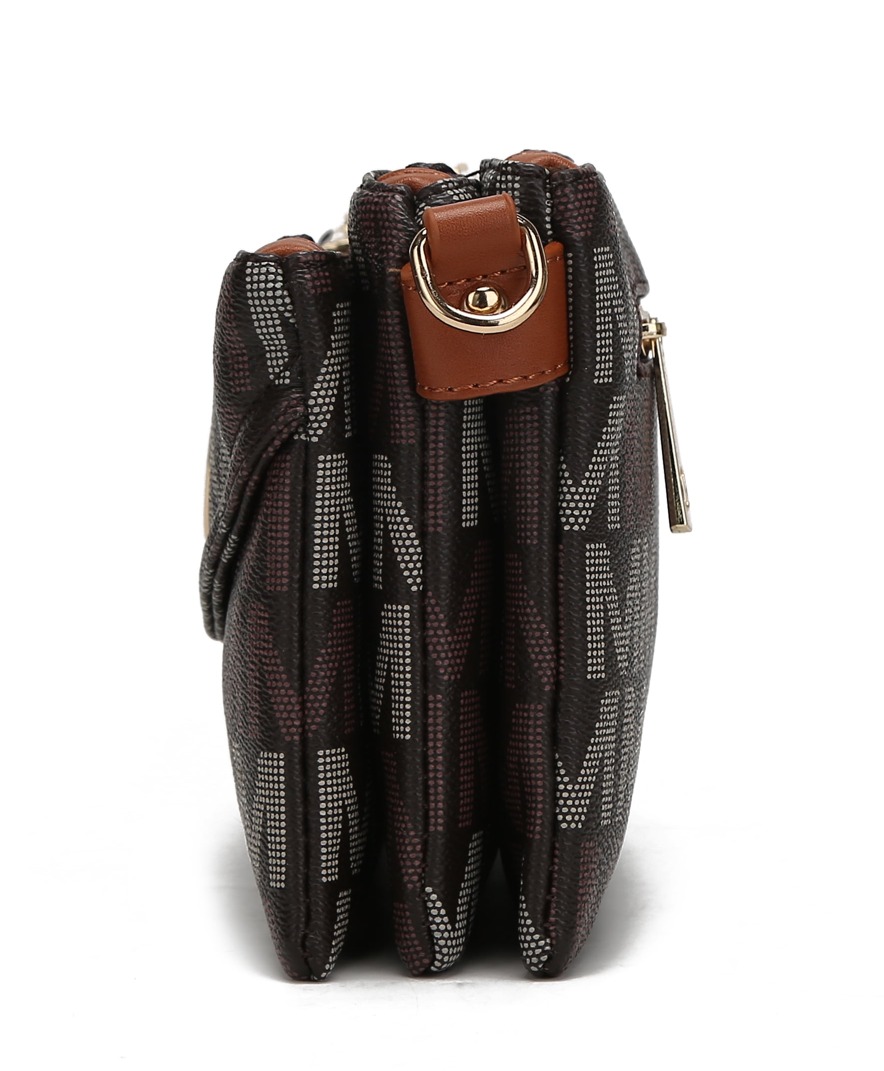 MKF Collection Multi-Compartments Ishani Women's Signature Crossbody Bag, Functional Wristlet Purse Handbag by Mia K - Red