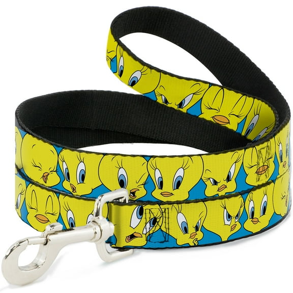 Looney Tunes Pet Leash, Dog Leash, Tweety Bird Close Up Expressions Baby Blue, 6 Feet Long 1.0 Inch Wide