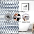 thumbnail image 4 of Extra Long 72x84 Shower Curtain Minimalist Boho Stripes Geometric Shower Curtain Set for Bathroom, Polyester Waterproof Fabric Shower Curtain, 4 of 5