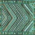 thumbnail image 1 of Ahgly Company Machine Washable Indoor Square Persian Turquoise Blue Traditional Area Rugs, 3' Square, 1 of 4