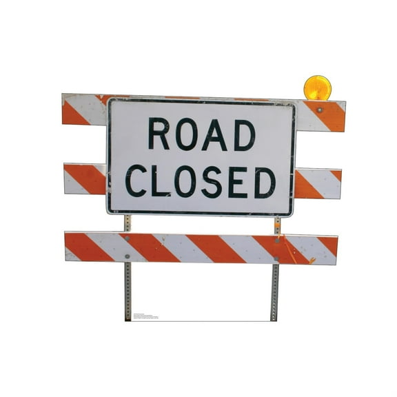 Cardboard People Road Closed Sign Life Size Cardboard Cutout Standup
