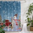 thumbnail image 2 of Xipuska Blue Snowman Christmas Shower Curtain - Water Repellent Fabric Shower Curtains Washable, Snowflake Red Truck Xmas Tree Gifts Decorative Cloth Bathroom Curtains Modern Bath Decor 72"x72", 2 of 6