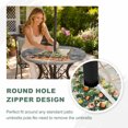 thumbnail image 5 of Round Outdoor Tablecloth with Umbrella Hole and Zipper, Gray Christmas Tree Fitted Table Cover with Elastic Edge for 55-60 Inch, Watercolor Xmas Snowflake Waterproof Patio Tablecoths for Picnic, 5 of 9