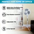 Comfort Zone CZST161BTE 3Speed Adjustable 16" Oscillating Pedestal Fan