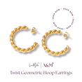 thumbnail image 5 of Lea Moda Gold Hoop Earrings, 18K Gold Plated Twisted Hoop Earrings for Women (30mm), 5 of 5