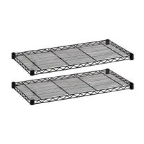Safco Industrial Wire Extra Shelve - 36" x 18" x 1.5" - 2 x Shelf(ves) - 1000 lb Load Capacity - Leveling Glide - Black - Powder Coated - Steel - Assembly Required