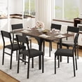thumbnail image 1 of Mesa de Comedor Extensible Moderna de Madera con Estructura Metálica Ajustable Ahorra Espacio para 4 a 6 Personas 75-150cmX80cmX79cm, 1 of 8