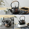 thumbnail image 2 of SECHUDO 40.6oz Cast Iron Teapot For Stovetop Safe, Japanese Style Tea Pot With Infuser For Loose Tea, Beautiful Tea Kettle With Flower And Bird Pattern, Enameled Interior, 2 of 7