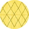 thumbnail image 1 of Ahgly Company Machine Washable Indoor Round Solid Yellow Modern Area Rugs, 8' Round, 1 of 4
