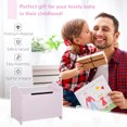 thumbnail image 4 of Qaba Kids Wooden Toy Storage Box Organizer Chest with Magnetic Hinge, Pink, 4 of 10