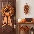 thumbnail image 6 of Halloween Wreath Accent Bow, Themed Fabric Sash, Silhouette Printed Ribbon, Front Door Bow Decor, Harvest Decorative Ribbon, Striped Cloth with Contrast Edge Trim, Seasonal Wreath Accent, 6 of 6