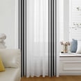 thumbnail image 6 of Black White Stripe, Sheer Curtains 54 Inches Long, Abstract Geometric Light Filering Curtains, Breathable Simi Curtain Privacy Drapes for Kitchen Bathroom Nursery Lightweight Small Window Treatment, 6 of 9