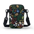 thumbnail image 2 of HELLHERO Insect and Daisy Pattern Adjustable Crossbody Bag with 2 Zippers Adjustable Shoulder Strap Crossbody Bag Vintage Polyester, 2 of 7