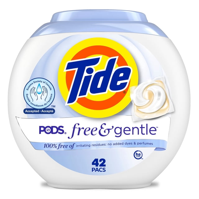 Tide Capsules Pur & Doux Capsules de Détergent à Lessive Savon, Tide Capsules Détergent à Lessive, Capsules de Détergent à Lessive, Détergent à Lessive en Capsules, 42 Unité