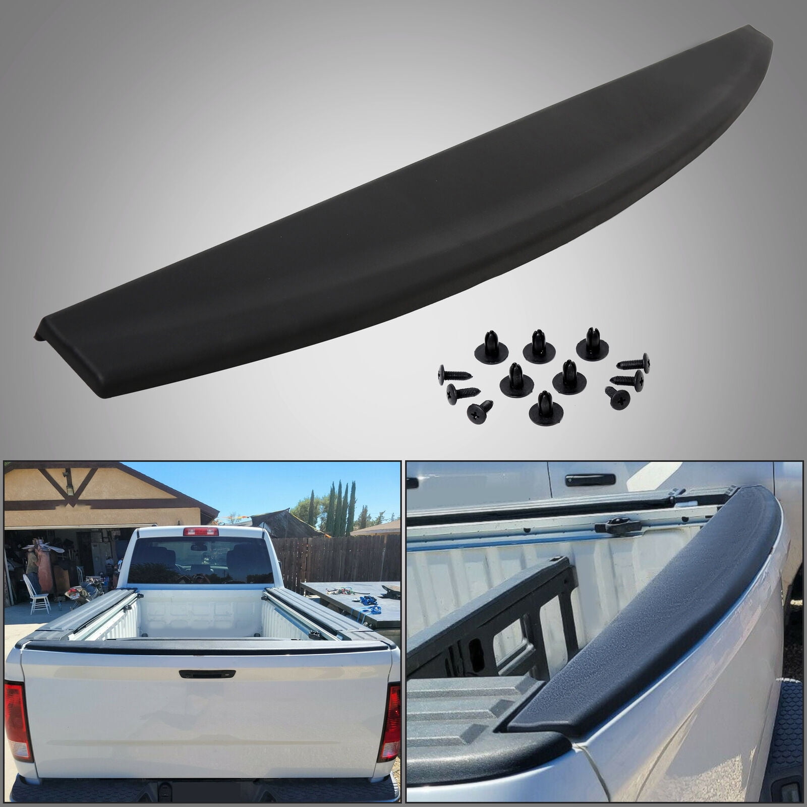 BROCK Tailgate Spoiler Compatible with 2006-2008 Dodge Ram 1500 Pickup Truck Textured Black Molding Cover Cap Replacement fits 55112047AC