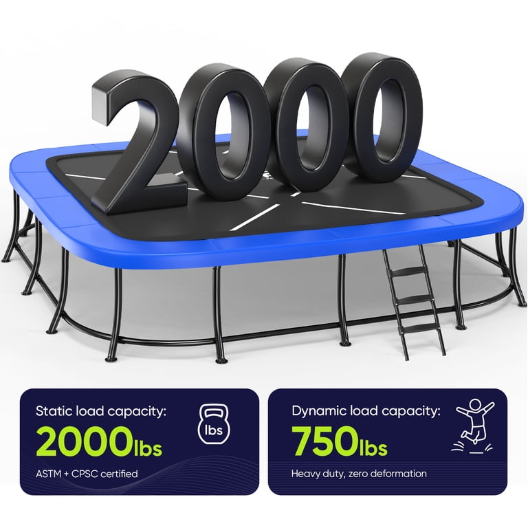 Zupapa 14x14 FT Square Trampoline for Kids & Adults, Outdoor Heavy
