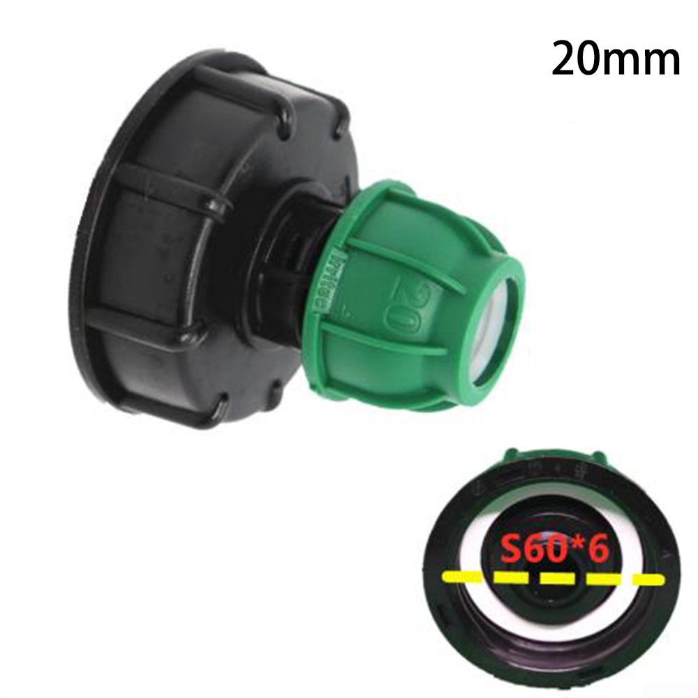 IBC Tank adapter S60X6 to MDPE straight pipe fitting 20mm//25//32 mm