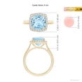 thumbnail image 4 of ANGARA Natural Classic Cushion 2.7 ct Aquamarine Halo Engagement Ring in 14K Yellow Gold for Women (Size-9mm) | March Birthstone, Anniversary, Jewelry Gift for Women | Natural Aquamarine Ring, 4 of 8