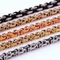 thumbnail image 2 of QQTDFG 7"-11" 4/5/8mm Fashion Stainless Steel Mens Womens Byzantine Box Chain Bracelet-Rose Gold-8mm wide-7.5 inch, 2 of 2