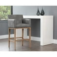 thumbnail image 3 of Home Square Lionel 30" Modern Faux Leather and Wood Barstool in Gray - Set of 3, 3 of 8