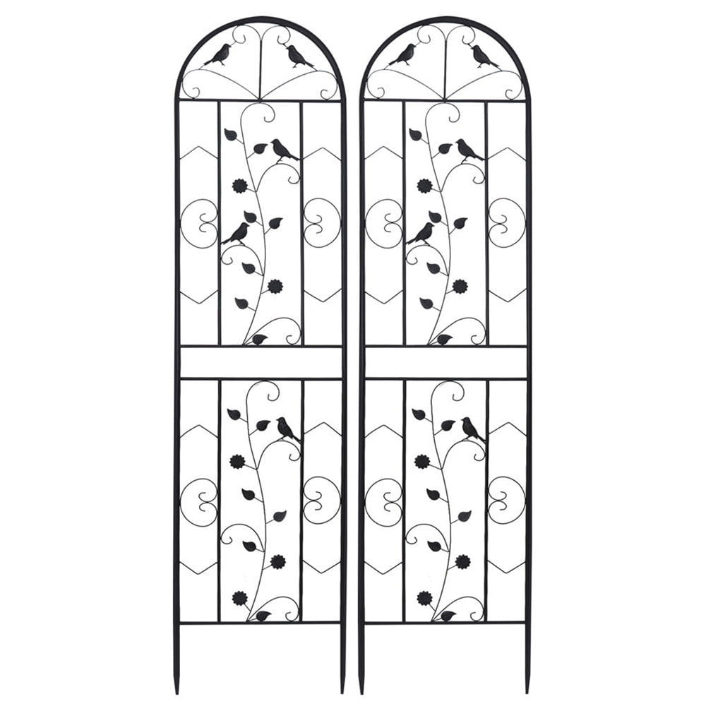 2Pack Anti-rust Metal Garden Trellis Wall Decorative Screen Privacy Fence for Vine Rose Cucumbers,19.7x82.7 inch