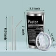 thumbnail image 2 of Pastor Gift Pastor 20oz Tumblers with Lid and Straw Appreciation Gifts for Pastor Vacuum Insulated Tumbler Religious Gifts Pastor Coffee Mug (Pastor-Nutritional Facts), 2 of 6