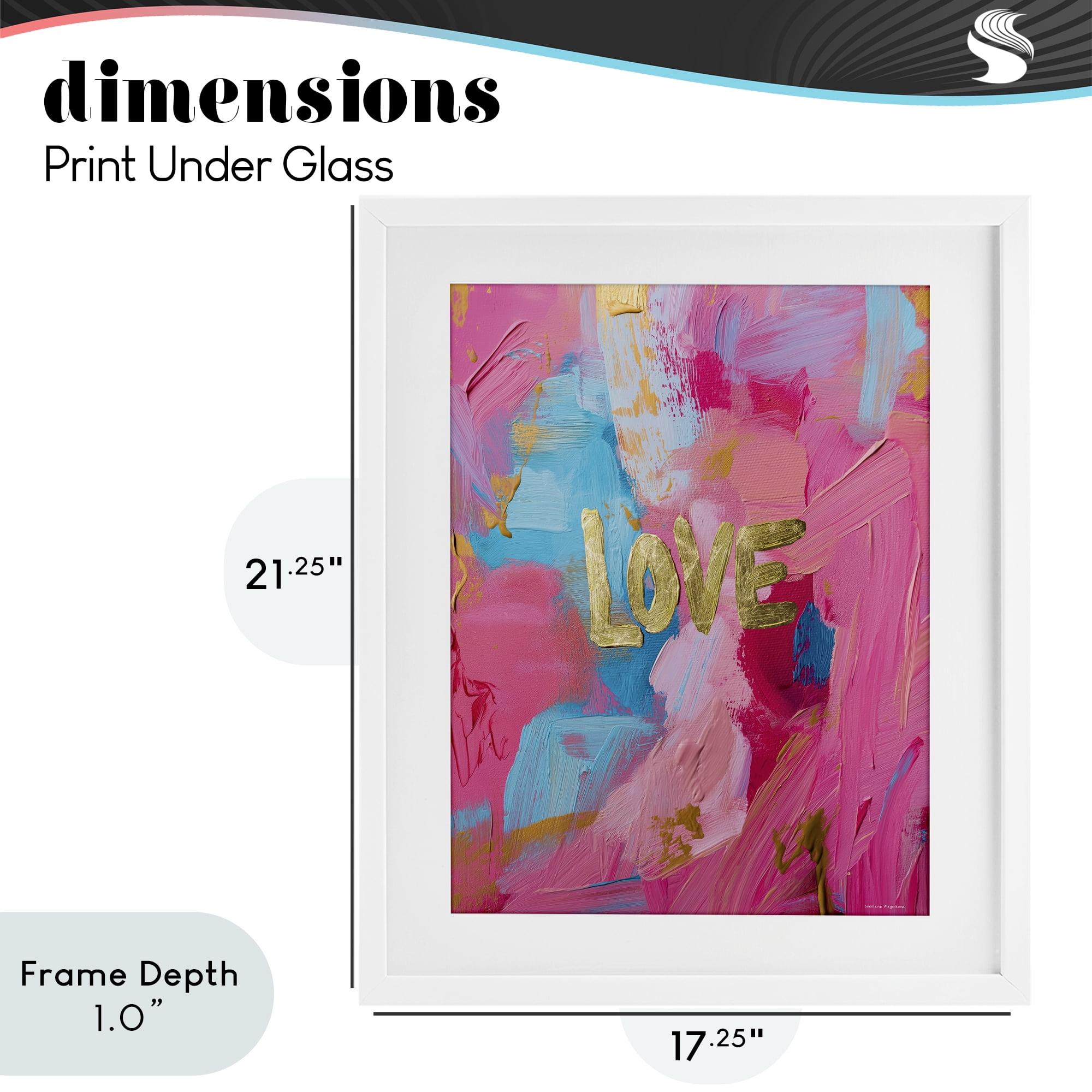 Stupell Industries Glam Love In Motion White Framed Print Under Glass, design by Svetlana Aleynikova
