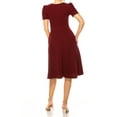thumbnail image 4 of Moa Collection Women's A-Line Dress Puff Sleeves and Keyhole Front Casual Chic with Side Pock, 4 of 6