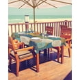 thumbnail image 2 of nqOlkjepod Teal Yellow Circle Outdoor Tablecloth with Umbrella Hole & Zipper, Geometric Abstract Art Rectangle Table Cover 60x102 Inch, Dining Waterproof Table Cloth Protector for Patio/Party/Picnic, 2 of 7