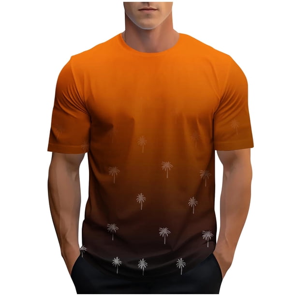 Camisetas de Manga Larga para Hombres, Camiseta Deportiva de Impresión Casual de Nueva Moda, Blusa de Cuello Redondo de Manga Corta