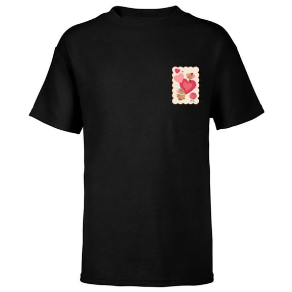 Disney Princess Valentine’s Day Cinderella Jaq & Gus Hearts - Short Sleeve T-Shirt for Kids - Customized-Black