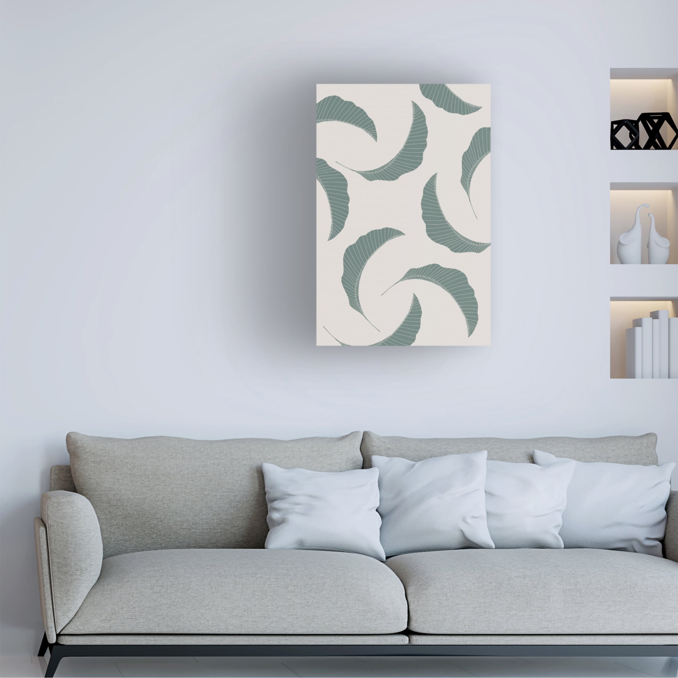 Canvas Wall Art - Pictufy Studio Ii 'Banana Leaves Multiple' Wall Art for Living Room, Bedroom, or Office Décor by Trademark Fine Art - 30 x 47 Inches