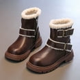 thumbnail image 2 of KPOPLK Children Girl's Comfort Lace Up Mid Calf Boots(12.5,F62-Brown), 2 of 2