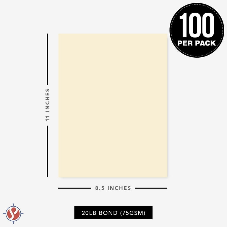 8.5 x 11 Cream Color Paper Smooth, for School, Office & Home Supplies,  Holiday Crafting, Arts & Crafts | Acid & Lignin Free | Regular 20lb Paper 